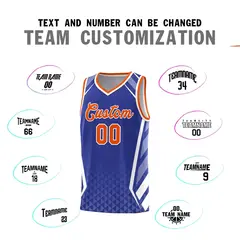 Royal Orange Side Slash Diamond Pattern Basketball Jersey 3