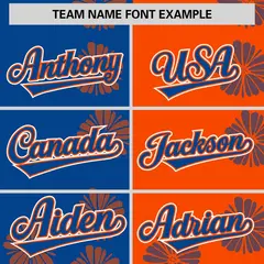 Royal Orange Split Flower Graffiti Authentic Baseball Jersey 3