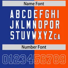 Royal Orange Split Two Tone Authentic Football Jersey 4
