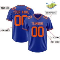 Royal Orange Square Neckline Football Jersey 2