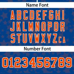 Royal Orange Star Graffiti Pattern Authentic Baseball Jersey 4