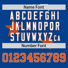 Royal Orange Star Graffiti Two-Button Baseball Jersey 4