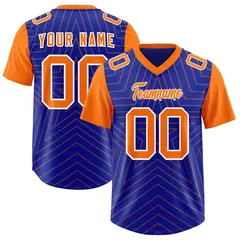 Royal Orange Star Pattern Raglan Sleeves Football Jersey