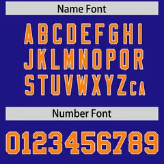 Royal Orange Star Pattern Raglan Sleeves Football Jersey 4