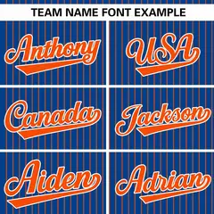 Royal Orange Stripe Authentic Pullover Baseball Jersey 3