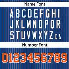 Royal Orange Stripe Authentic Pullover Baseball Jersey 4