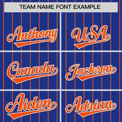 Royal Orange Stripe Raglan Sleeves Authentic Baseball Jersey 3