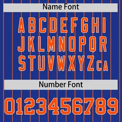 Royal Orange Stripe Raglan Sleeves Authentic Baseball Jersey 4