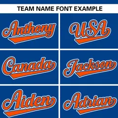 Royal Orange Stripe Raglan Sleeves Authentic Baseball Jersey 3