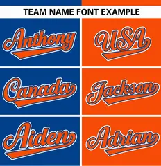 Royal Orange Stripe-Solid Combo Baseball Jersey 3