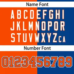 Royal Orange Stripe-Solid Combo Baseball Jersey 4