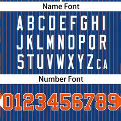 Royal Orange Stripe Two-Button Softball Jersey 3