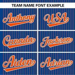 Royal Orange Stripe Two-Button Softball Jersey 4