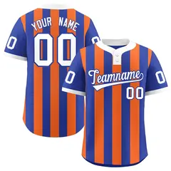 Royal Orange Stripe Two-Button Softball Jersey 1