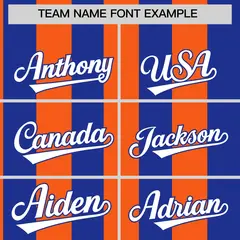 Royal Orange Stripe Two-Button Softball Jersey 3