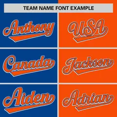 Royal Orange Striped Two Tone Authentic Baseball Jersey 3