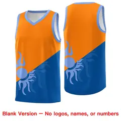 Royal Orange Sunburst Two Tone Basketball Jersey 2