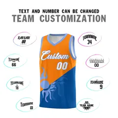 Royal Orange Sunburst Two Tone Basketball Jersey 5