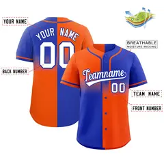 Royal Orange Symmetrical Gradient Authentic Baseball Jersey 2