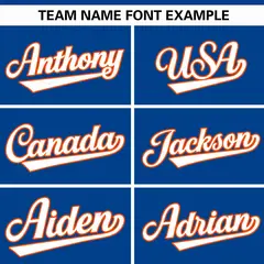 Royal Orange Thick Stripe Authentic Baseball Jersey 3