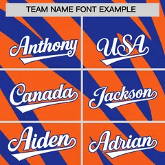 Royal Orange Tiger Stripe Gradient Baseball Jersey 3