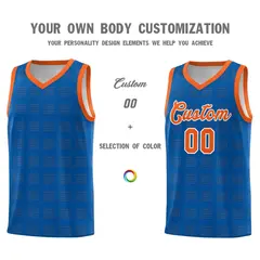Royal Orange Trailblazer Dot Pattern Basketball Jersey 3