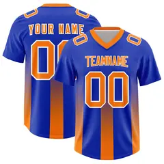 Royal Orange Vertical Gradient Stripe Team Football Jersey