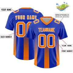 Royal Orange Vertical Gradient Stripe Team Football Jersey 2