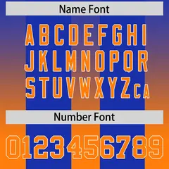 Royal Orange Vertical Gradient Stripe Team Football Jersey 4