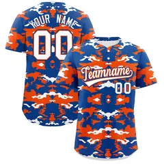 Royal Orange-White Camo Authentic Baseball Jersey 1