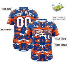 Royal Orange-White Camo Authentic Baseball Jersey 2