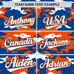 Royal Orange-White Camo Authentic Baseball Jersey 3