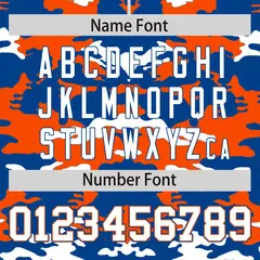 Royal Orange-White Camo Authentic Baseball Jersey 4