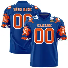 Royal Orange-White Camo Authentic Football Jersey 1