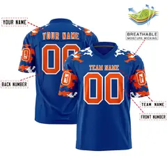 Royal Orange-White Camo Authentic Football Jersey 2