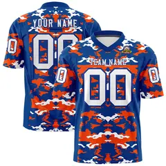Royal Orange-White Camo Authentic Football Jersey 1