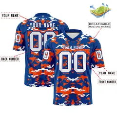 Royal Orange-White Camo Authentic Football Jersey 2