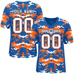 Royal Orange-White Camo Authentic Football Jersey