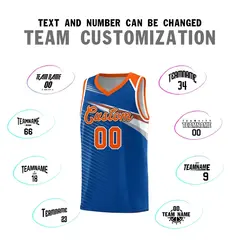 Royal Orange-White Chest Color Block Basketball Jersey 4