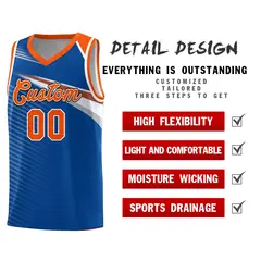 Royal Orange-White Chest Color Block Basketball Jersey 5