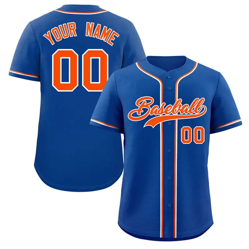 Royal Orange-White Classic Authentic Baseball Jersey