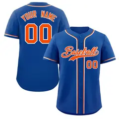 Royal Orange-White Classic Authentic Baseball Jersey 1
