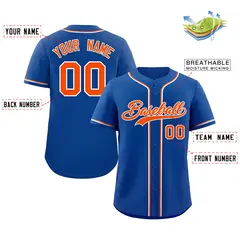 Royal Orange-White Classic Authentic Baseball Jersey 2