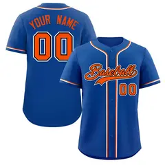 Royal Orange-White Classic Authentic Baseball Jersey
