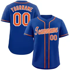 Royal Orange-White Classic Authentic Baseball Jersey 1