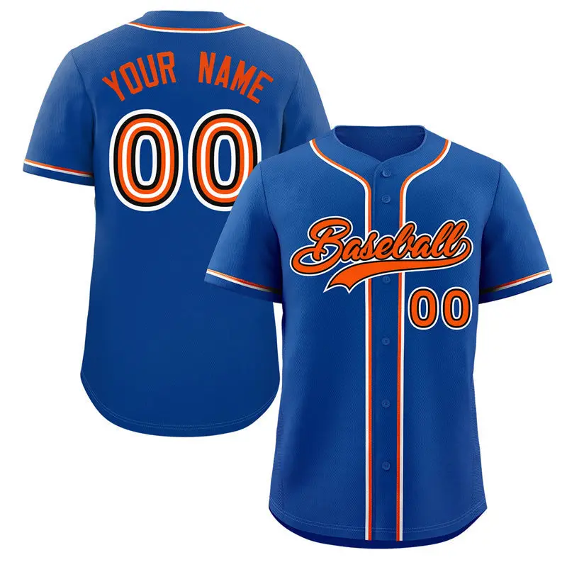 Royal Orange-White Classic Authentic Baseball Jersey