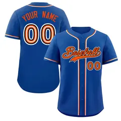 Royal Orange-White Classic Authentic Baseball Jersey