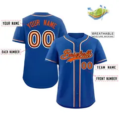 Royal Orange-White Classic Authentic Baseball Jersey 2