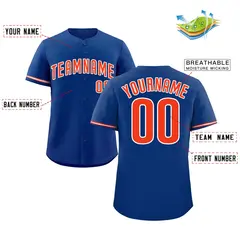 Royal Orange-White Classic Authentic Baseball Jersey 2