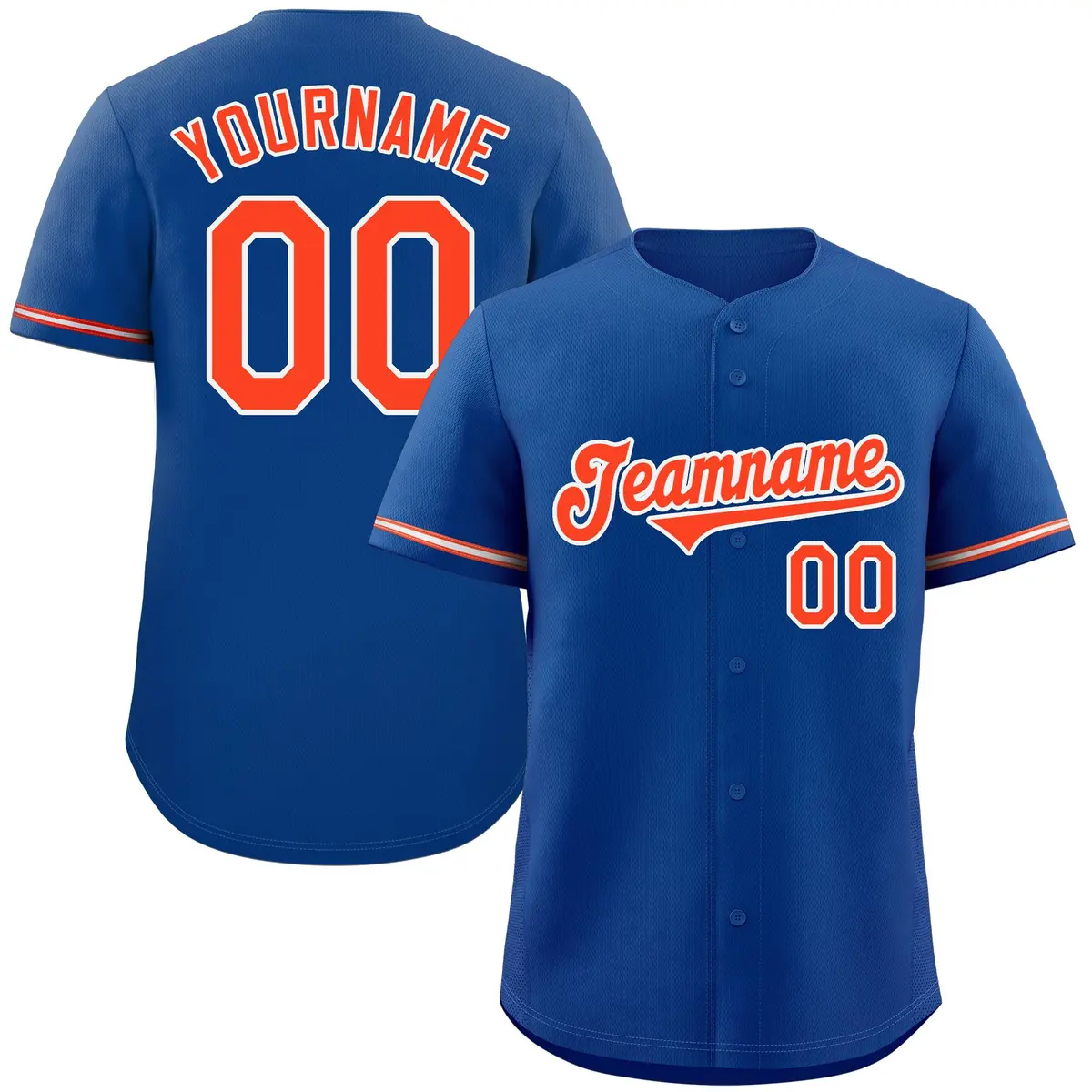 Royal Orange-White Classic Authentic Baseball Jersey